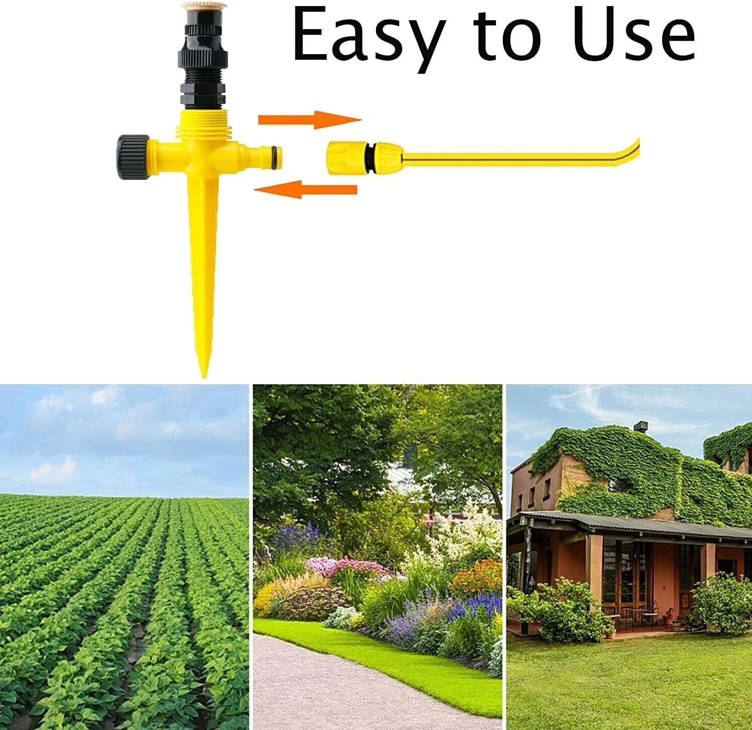 360° Rotation Auto Irrigation System Garden Lawn Sprinkler Patio save Water USA