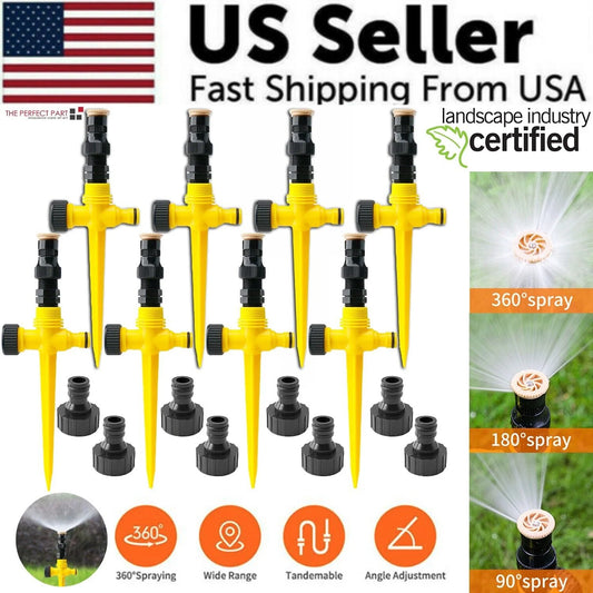 360° Rotation Auto Irrigation System Garden Lawn Sprinkler Patio save Water USA